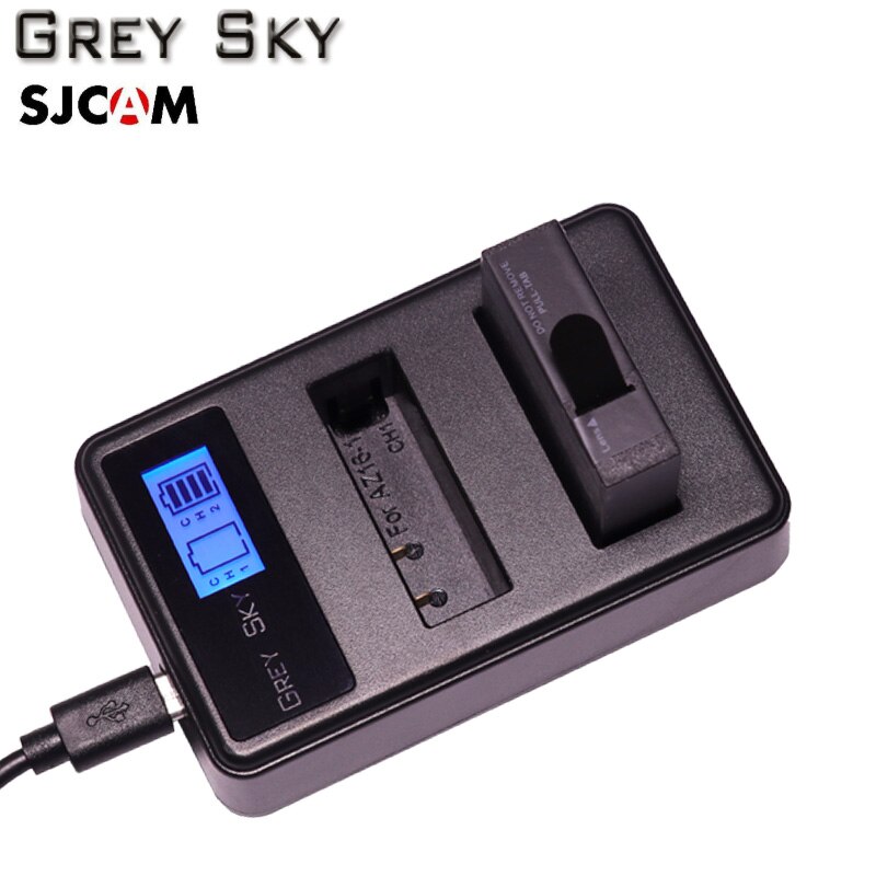 Batería de repuesto AZ16-1 para móvil, 2 uds., para Xiaomi YI 4K 4K + Yi Lite YI 360 VR Action, no para Discovery Version + cargador USB LCD: charger and 1battery