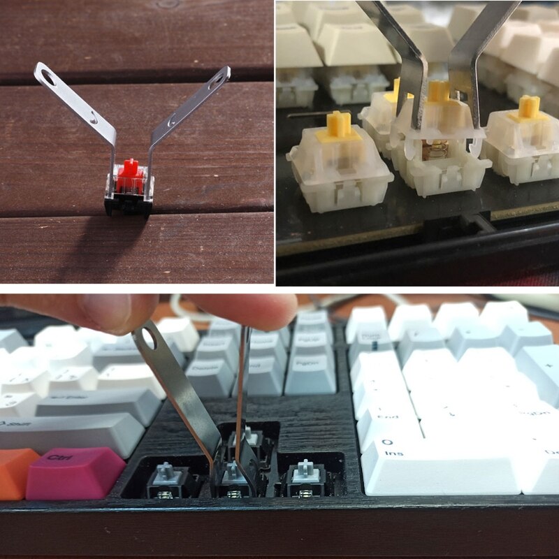 Extracteur de commutateur métallique 2 pièces/ensemble, ouverture instantanée uniquement pour interrupteurs Cherry mx, capuchons de clavier mécanique