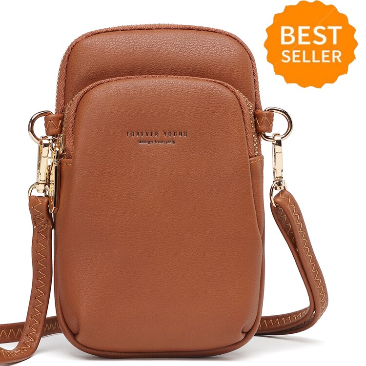 Cross Body Phone Bag PU Leather Shoulder Bag Wallet Purse Handbag Card Holder with Strap Adjustable for Women