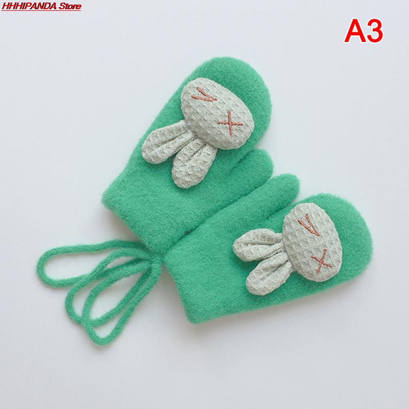 1 Paar Herfst Winter Warm Baby Handschoenen Cartoon Animal Bunny Thicken Kids Handschoenen Voor Baby Meisje Jongen Zachte Nylon Kinderen wanten: A3
