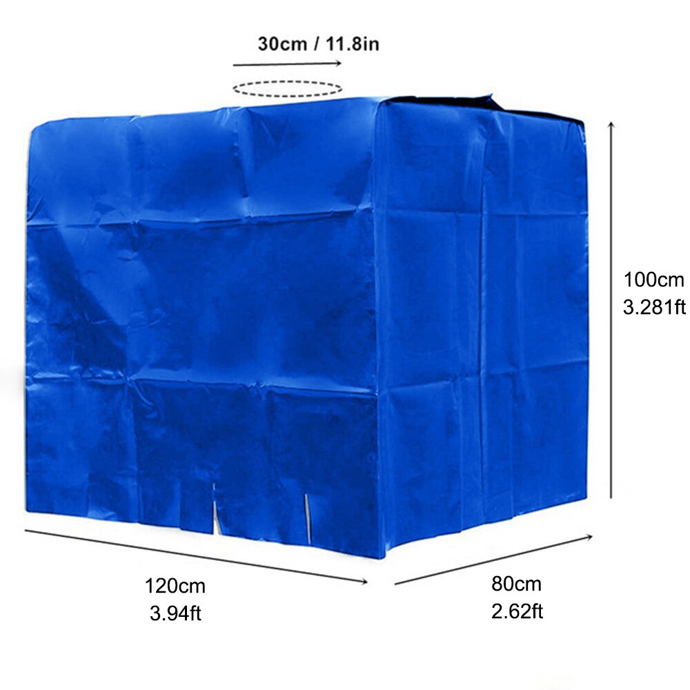 Outdoor Ibc Watertank Cover Waterdichte 210D Oxford Doek Ibc Container Protector Voor 1000/800/600 Liter Zonnebrandcrème Ibc Tank: 600L Blue
