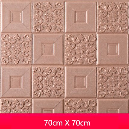 Waterdichte zelfklevende 3D stevige muur plafond plafond decoratieve muur schuim baksteen behang vochtwerende sticker: Paars / 70cmx70cm 4pcs