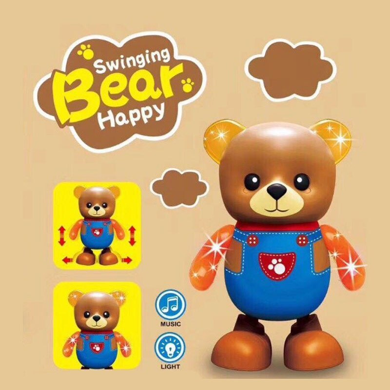 Electric Flash Lighting And Sound Snooze Bear Music Toys Multi-functional Universal Funny For Children