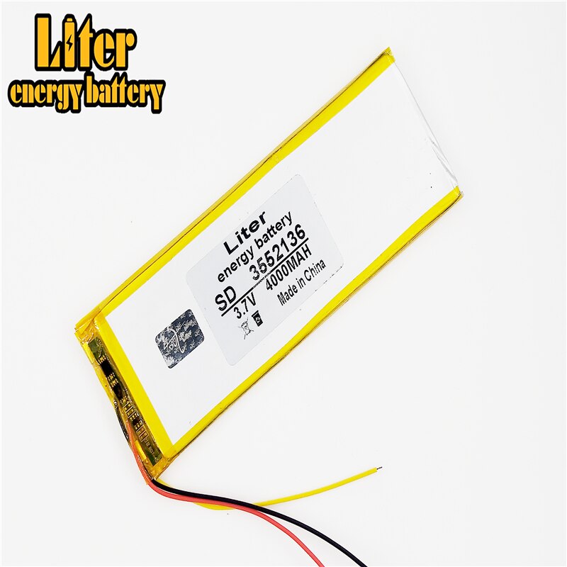 4000mAh 3.7V 3552136 (polymer lithium ion Battery Replacement Tablet Battery for tablet pc 7 inch MP3 MP4