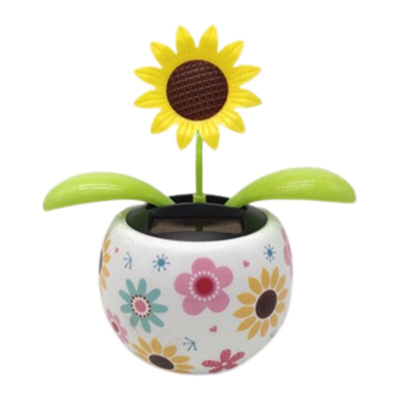 Figure de danseur solaire de tournesol, décor de bureau de danse à énergie solaire, rebord de fenêtre ou décoration de tableau de bord de voiture: C