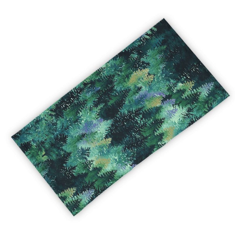 Groen Bos Bomen Landschap Print Bandana Gezichtsmasker Zon Sjaal Gezichtsmasker Wit Onesize