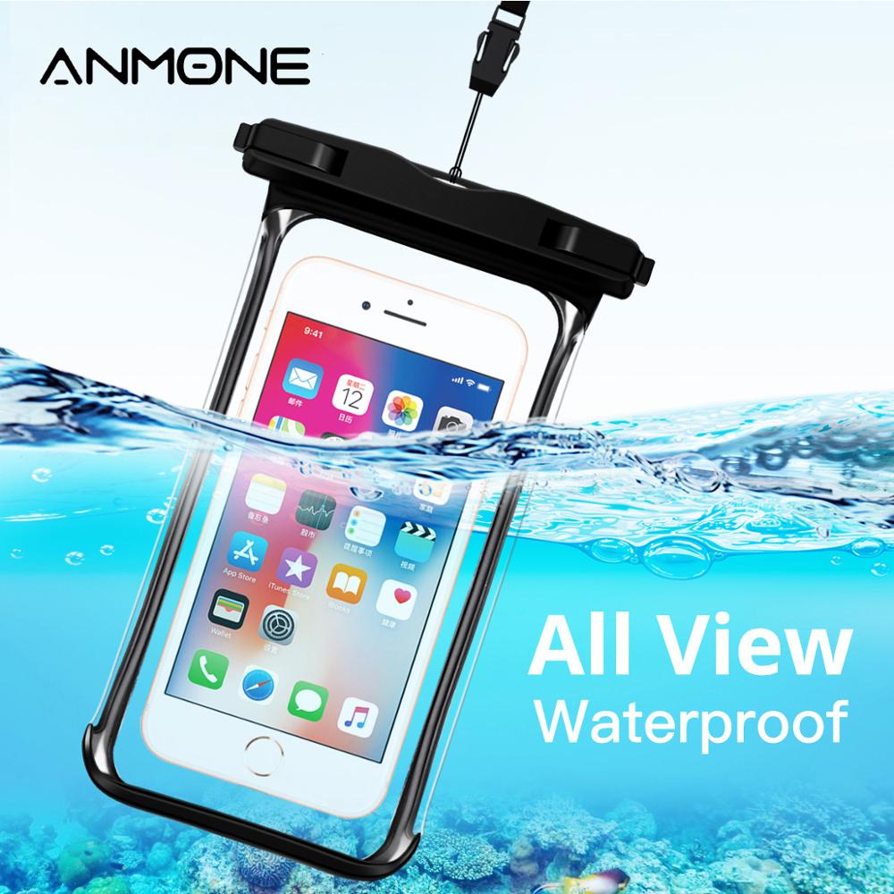 Anmone Waterdichte Case Voor Mobiele Telefoon Clear Volledige Transparant View Opbergzakken Onderwater Mobiele Smart Phone Dry Pouch Cover