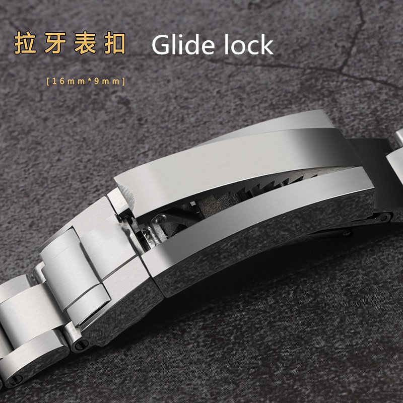 Klassieke 316L 20 Mm 21 Mm Geborsteld Zilver Roestvrij Staal Horlogeband Voor Submariner Gebogen End Glidelock Armband Mannen 'S