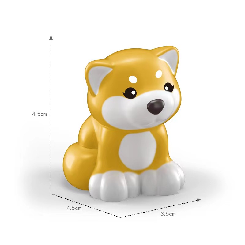 Big Building Blocks Zoo Animal Figure Accessories Frog Snail Dog Comptatible Large Bricks Children Kids Assembly Toys Party: tan