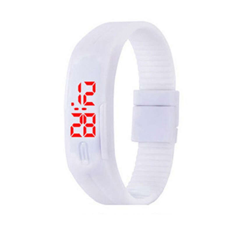 Led digital sport børne ur slik farve børn børn ure fødselsdag til drenge piger ur gummi led børn ure: Hvid