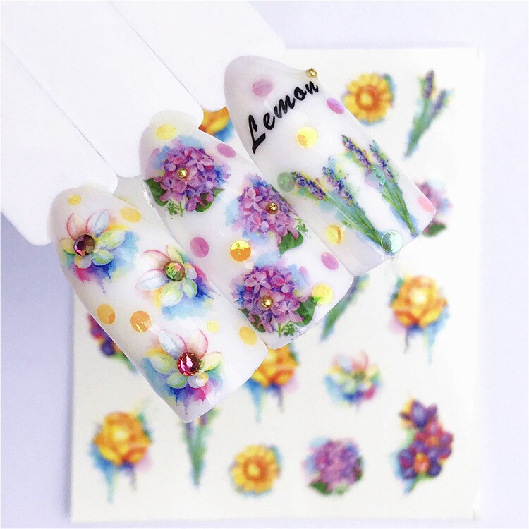 1 stücke Obst Weihnachten Nagel Aufkleber Blumen pPlants Wasser Aufkleber Katze aufbringen 3D Manikübetreffend Aufkleber Nagel Kunst Dekoration m1N88: 4