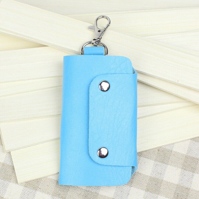 Velishy Mini Key Wallet Purse Cheap Candy Colors Women Men's PU Leather Pocket Keys Organizer Holder Pouch Case Bag