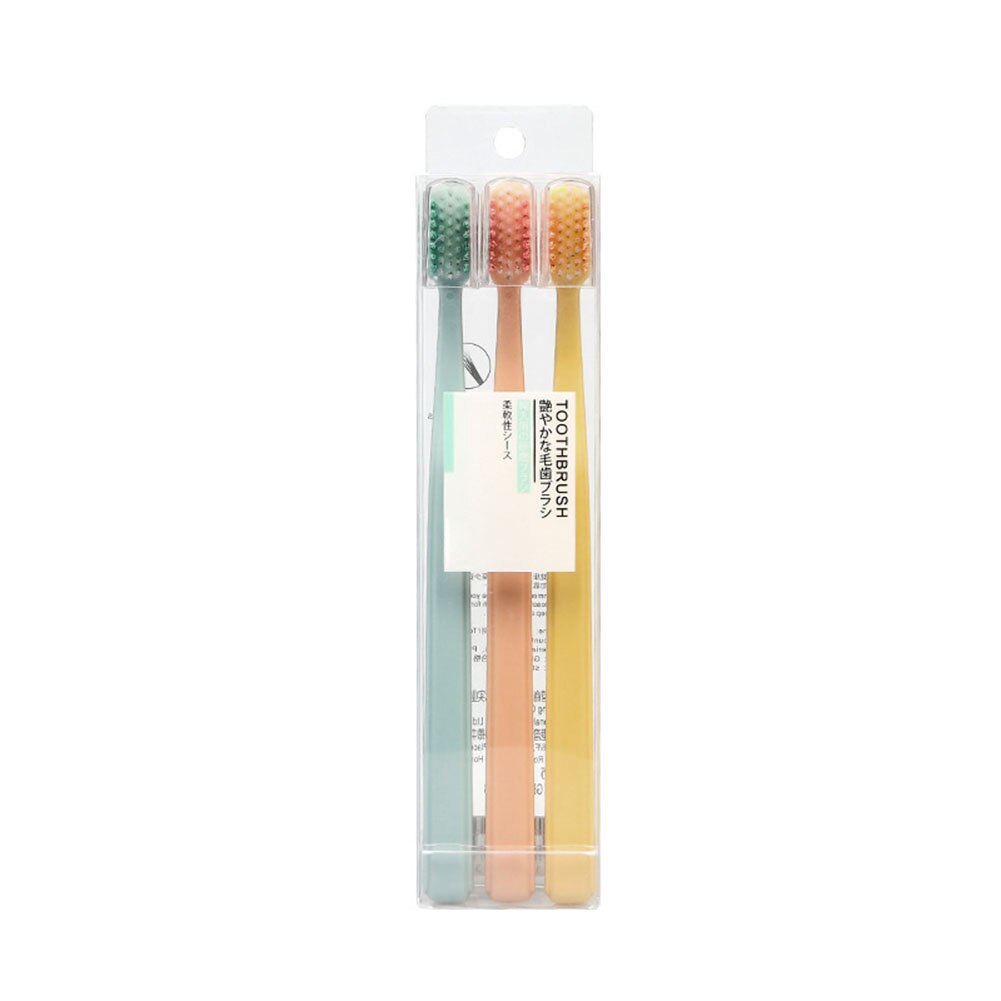 Cepillo de dientes con cerdas en espiral suaves y coloridas 3 uds. Limpiador de dientes con Mango antideslizante para limpieza Oral de adultos: Default Title