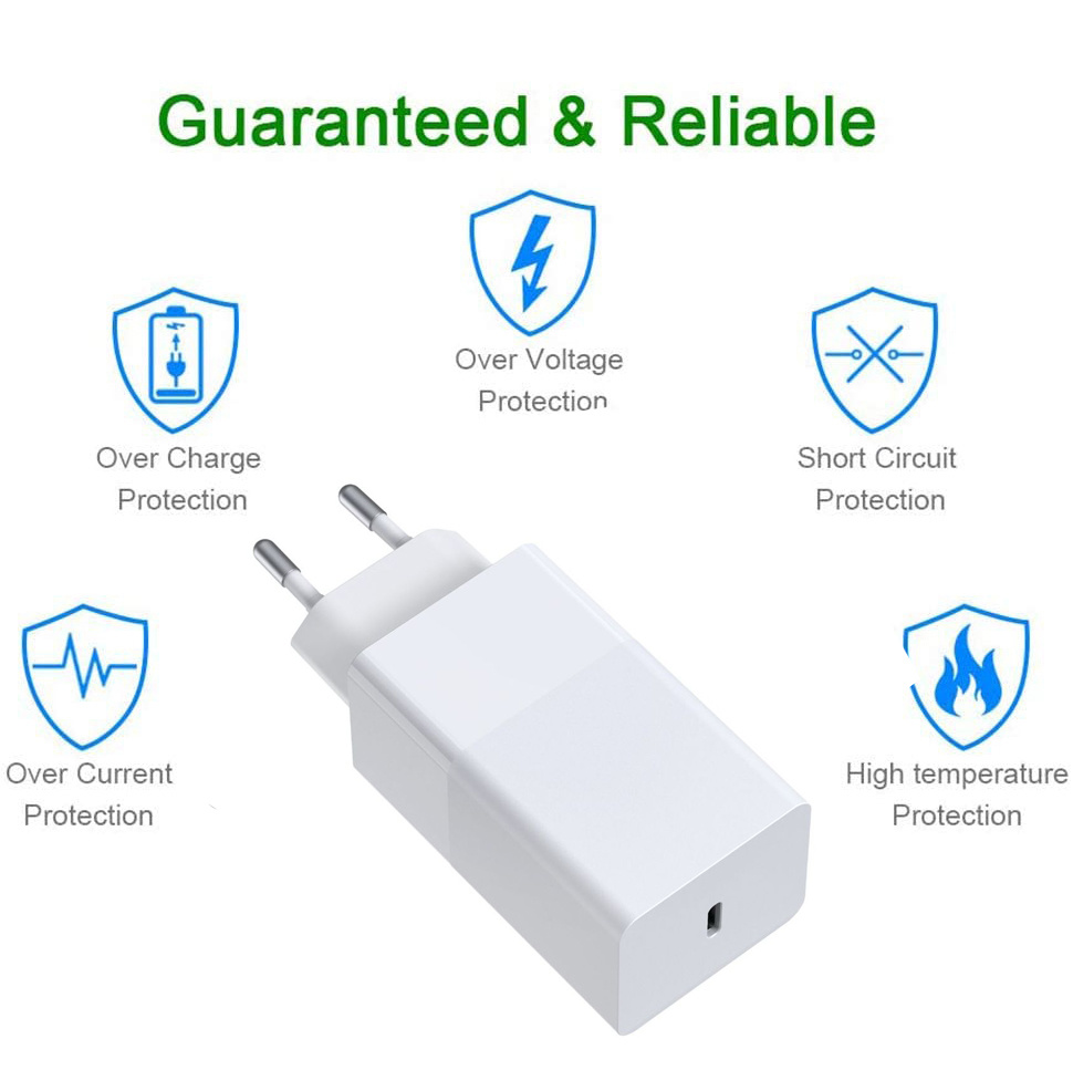 65w usb-c typ-c pd ladegerät, universelles usb-typ-c-netzteil für macbook, hp, dell, lenovo notebook, tablet und smartphone