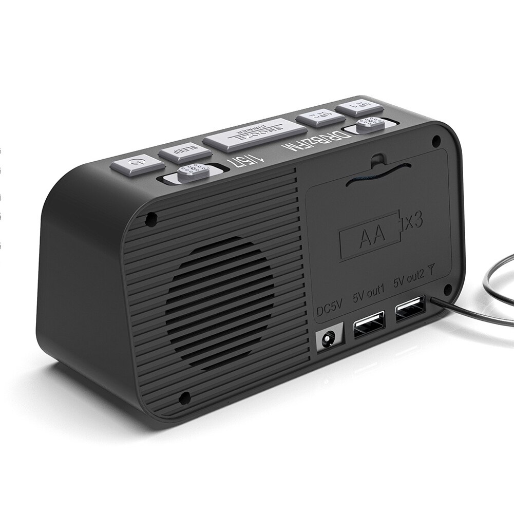 Home Office LED Display Large Screen Living Room Sleep Timer Travel Digital Alarm Clock DAB FM Radio Multifunctional Dimmer