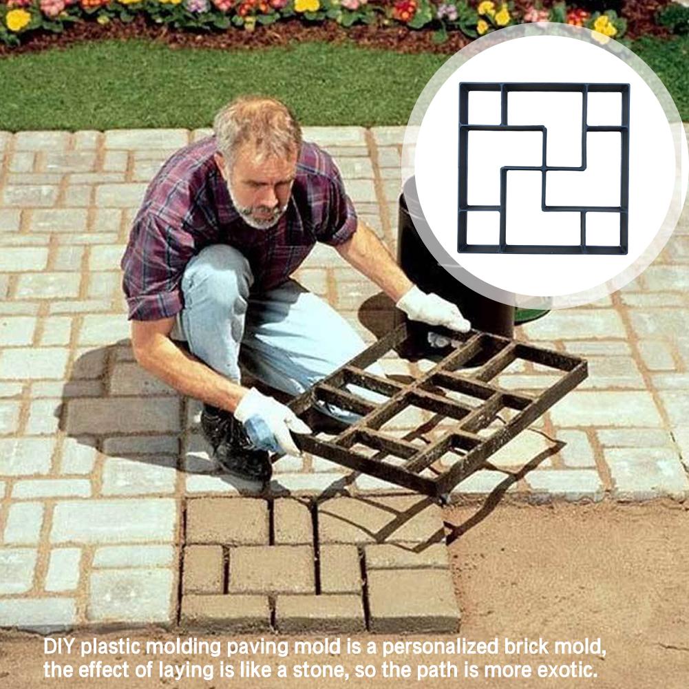 DIY pavimentación de hormigón molde de jardín reutilizable camino de césped molde de piedra pavimentación de azulejos de ladrillo molde de fabricación de manualidades de decoración de jardín