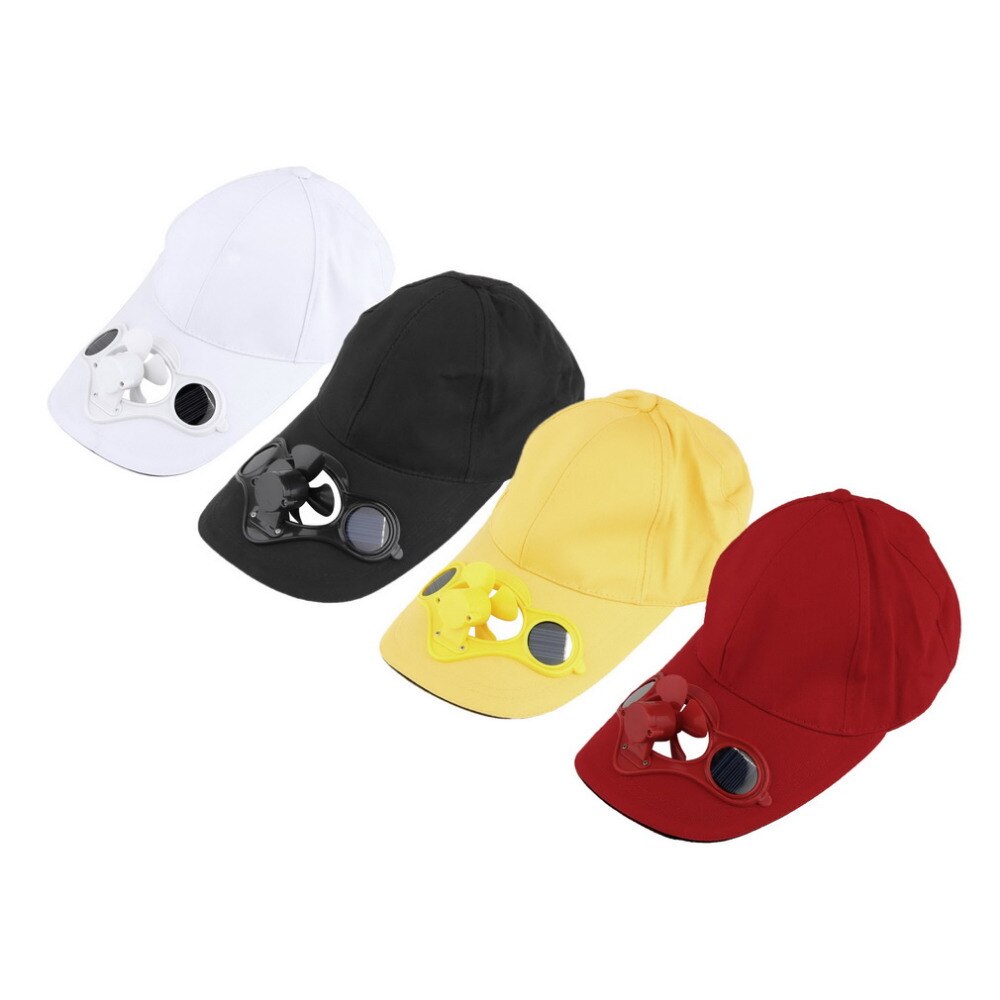 Summer Sport Outdoor Hat Cap with Solar Sun Power Cool Fan For Cycling four colors