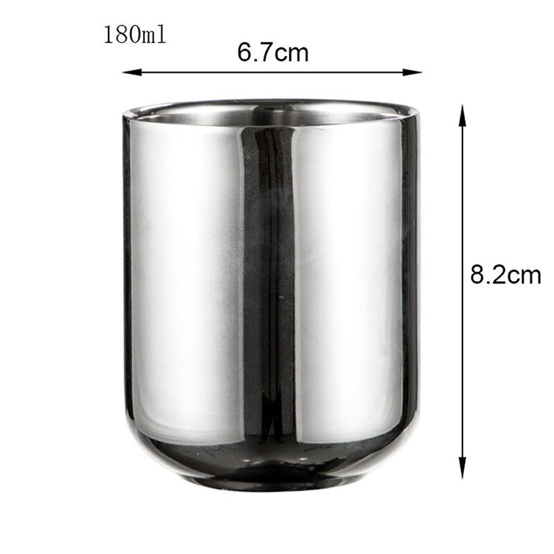 Stainless Steel Water Cups Double Layer Insulated Tea Cup Multifunctional Anti-scald Beer Cup Tumbler: 180ml