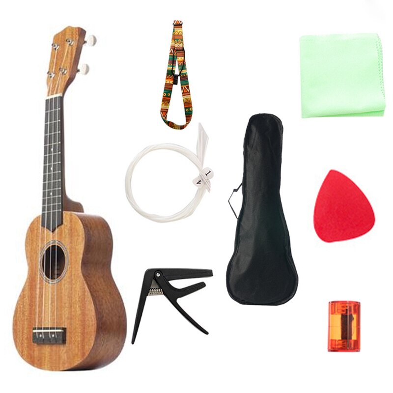 21 Inch Ukulele Ukulele Hawaii Ukulele Small Guitar Set Picks: Default Title