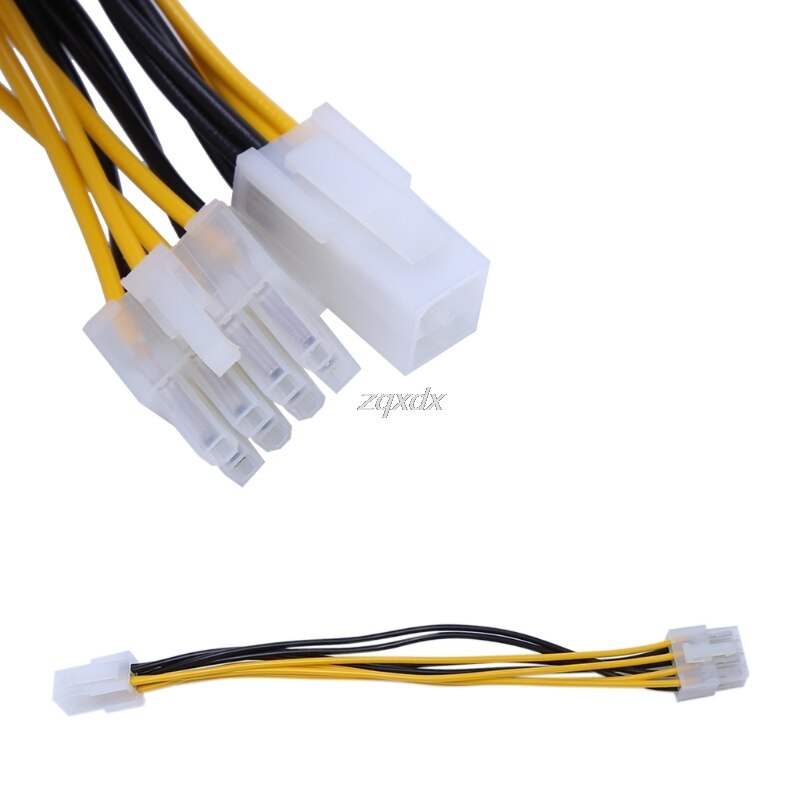 4 Pin Male Naar 8 Pin Cpu Voeding Adapter Converter Atx Kabel 12V