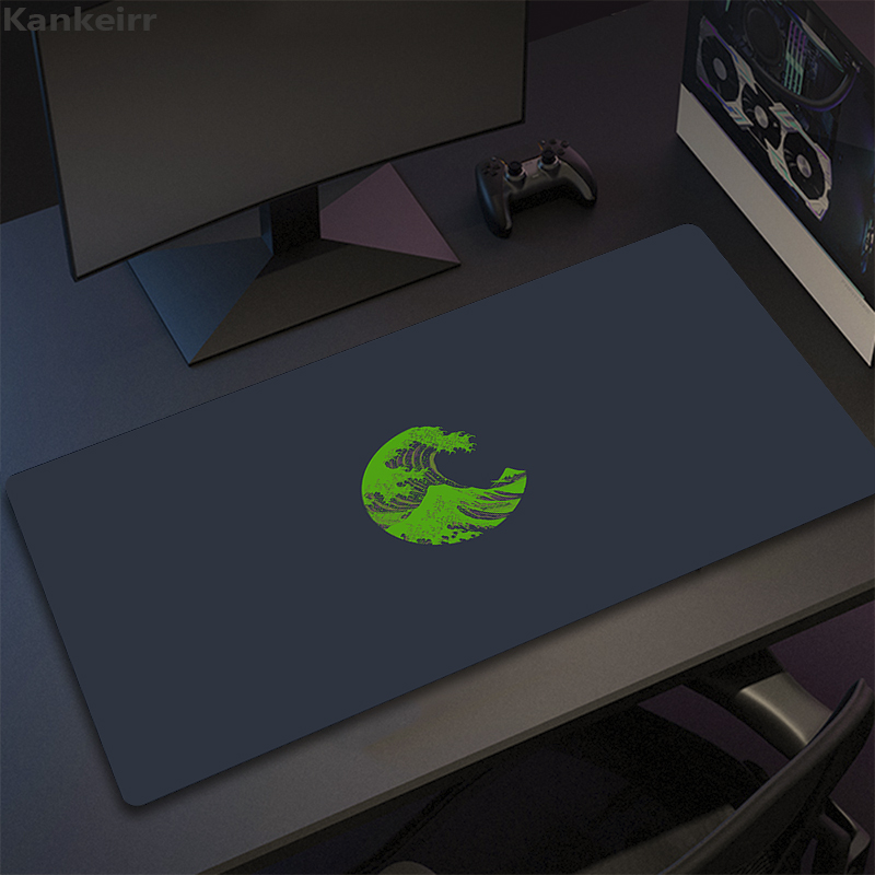 Podkładka pod mysz dla graczy czarno-biała podkładka pod mysz Great Wave XXL mechaniczna podkładka pod klawiaturę antypoślizgowy dywan podkładki pod mysz z naturalnej gumy 90x40