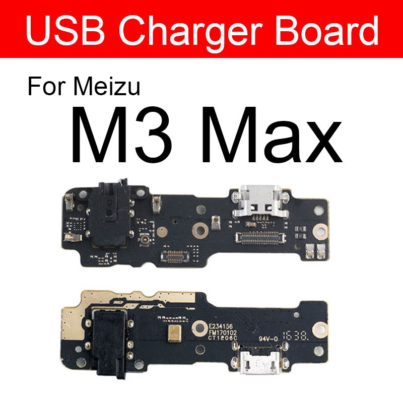 Cargador USB Jack Puerto placa Flex Cable para Meizu Meilan M3 Max M3Max USB cargador Dock Connector Board piezas de repuesto de reparación
