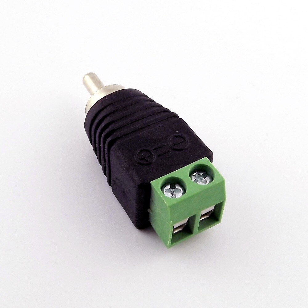 Phono RCA Male Plug To AV Screw Terminal Audio Video Connector Speaker
