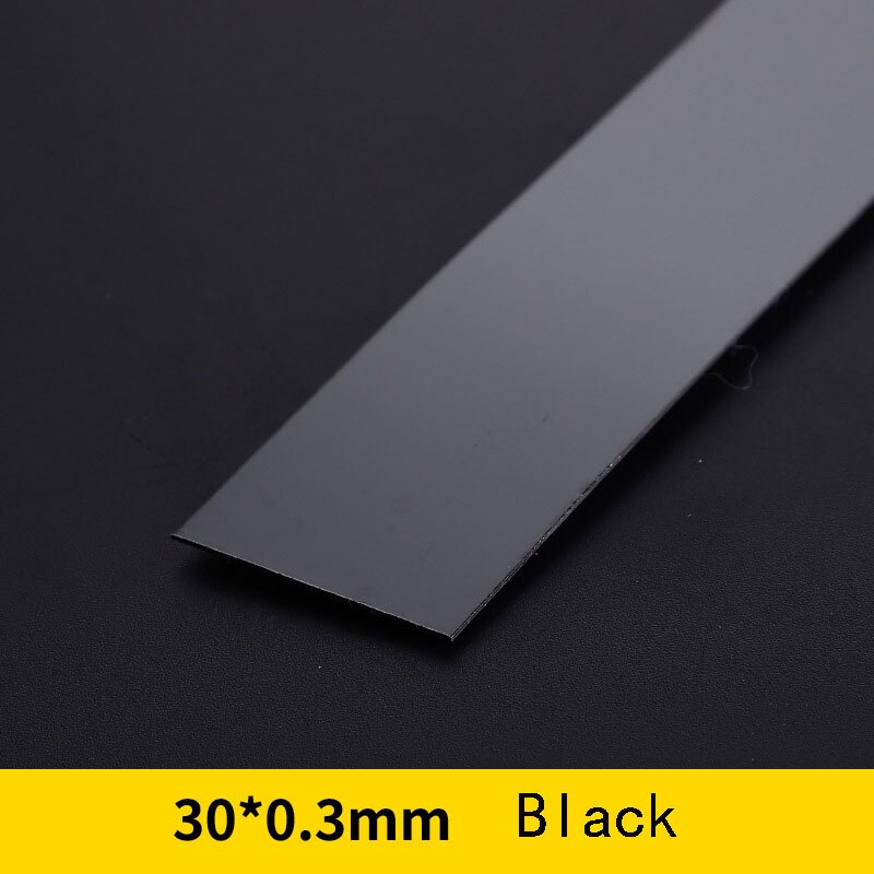 5 Meter Stainless Steel Flat Decorative Line Wall Sticker Titanium Gold Background Ceiling Edge Strip Self-adhesive For Home: 3cm Black