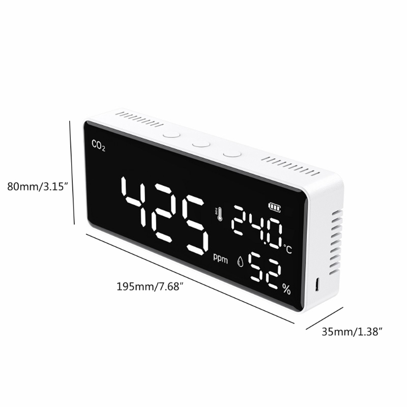 Carbon Dioxide Detector with Alarm Function Quick Tester Temperature &amp; Humidity