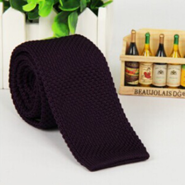 Men\'s Solid Tie Knit Knitted Tie Plain Necktie Narrow Slim Skinny Woven Tie