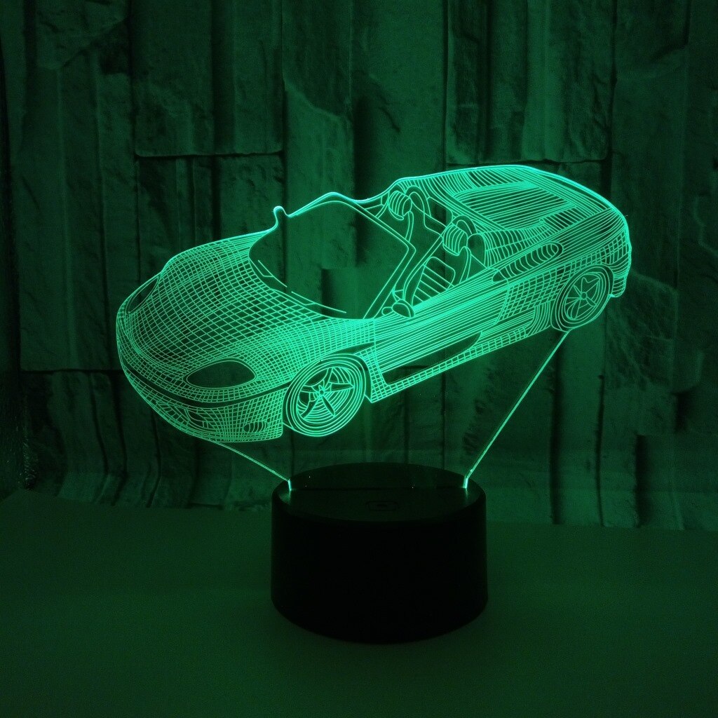 Cabriolet 3d Nightlight Vehicle Colorful Touch Led Visual Table Lamps Atmosphere 3d Led Table Lamp