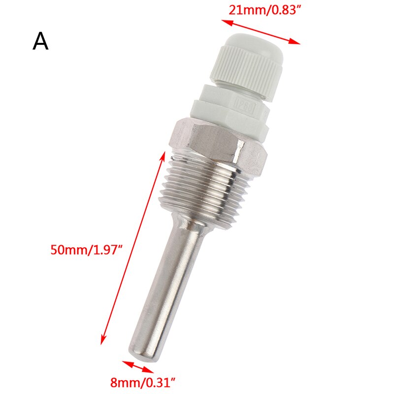 8MM Temperature Sensor Stainless Steel Probe Water Tank Shell Solar Parts: A
