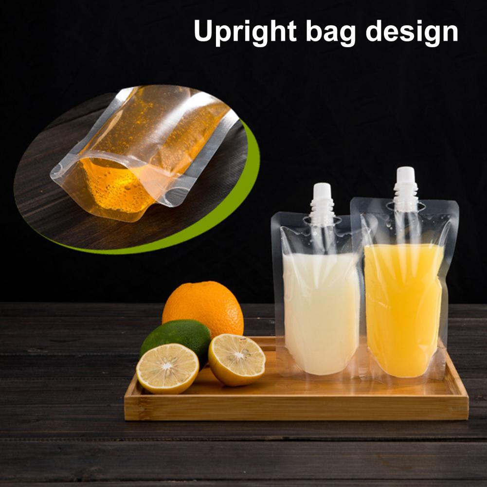 50Pcs Stand Bag Versatile Spout Pouch Practical Comfortable Grip Disposable Stand-Up Pouch for Home