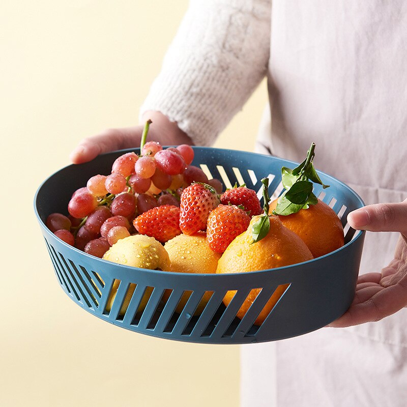 Fruit Candy Snack Storage Tray Kitchen Fruit Vegetable Storage Hollow Drain Basket Plastic Fruit Trays Plate Kitchen Organizer