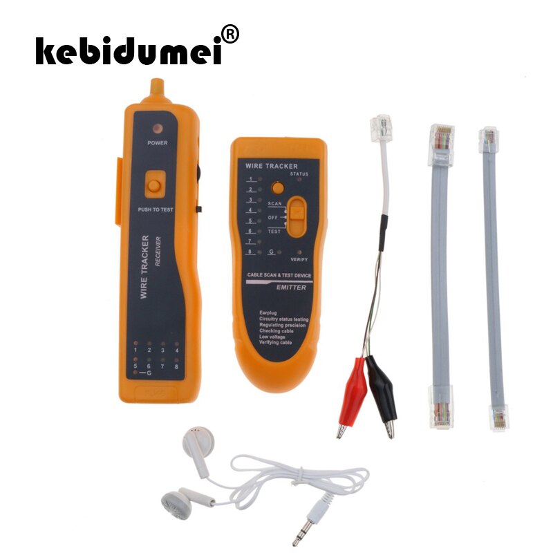 Kebidumei-probador de Cable de red LAN Ethernet UTP STP RJ11 RJ45 Cat5 Cat6, rastreador de Cable telefónico, Detector de tóner, buscador de línea