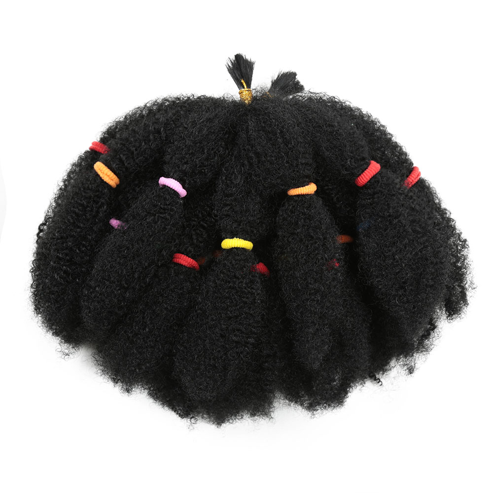Pelo Afro rizado de 12 pulgadas, pelo sintético preestirado Afro rizado, pelo trenzado Afro, trenzas de ganchillo