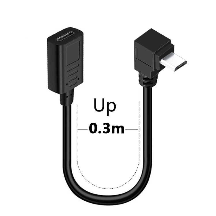 90 angle Type-C Female To Micro-B Micro male USB Charger Data otg cable adapter oy left/right/up/down: Silver