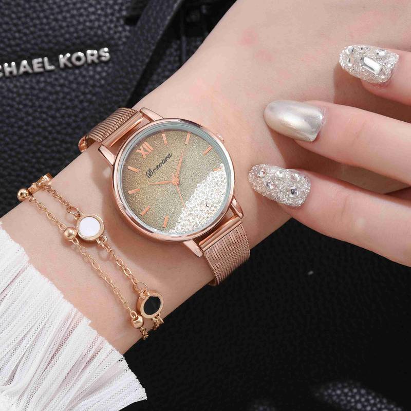 Femmes montres luxe diamant or Rose dames montres-bracelets femmes Bracelet montre pour femme horloge Relogio Feminino