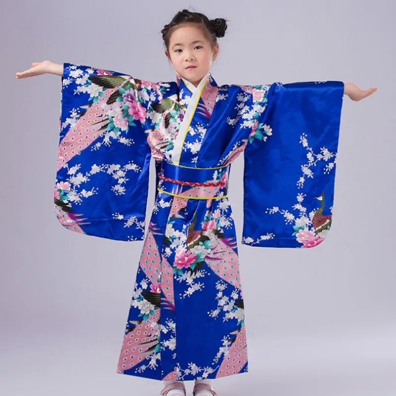 Bedruckte Bademantel Nachthemd Schüler Leistung Kinder Kimono traditionelles Kostüm weibliche Rollenspiel Leistung