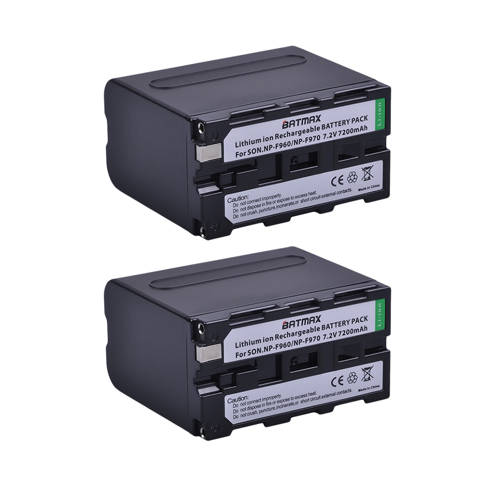 2 pièces 7.2 V 7200 mAh NP-F970 NP-F960 Batterie Appareil Photo avec alimentation LED Indicateur pour Sony NP-F960 NP-F970 Batterie NP F960 Batteria
