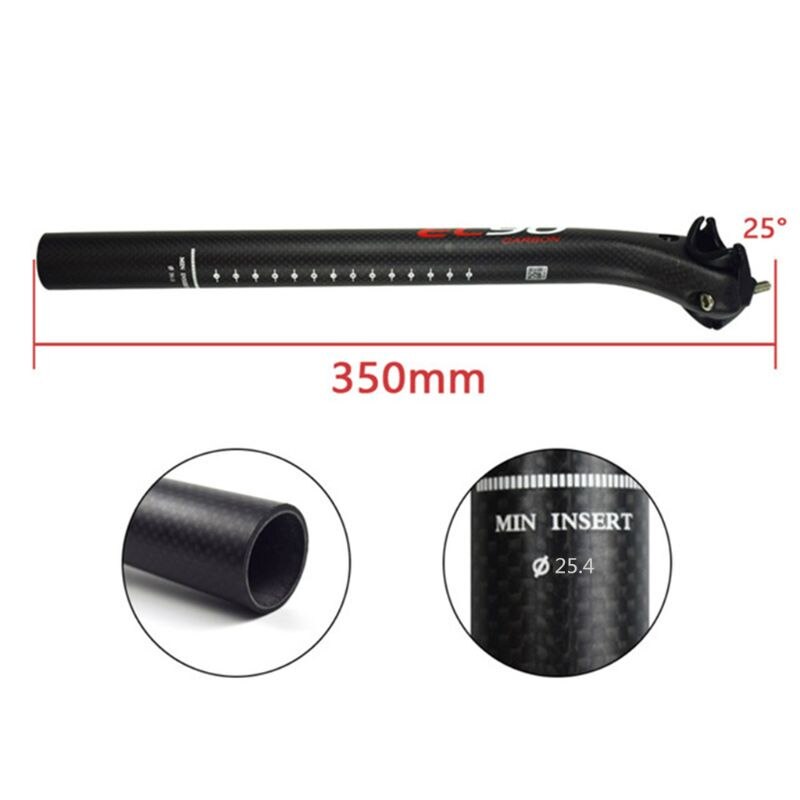in Fibra di carbonio MTB Della Bici Della Strada Reggisella Leggero Reggisella Tubo 25.4/27.2/30.8/31.6x350/400mm: 2SS702009-A-350