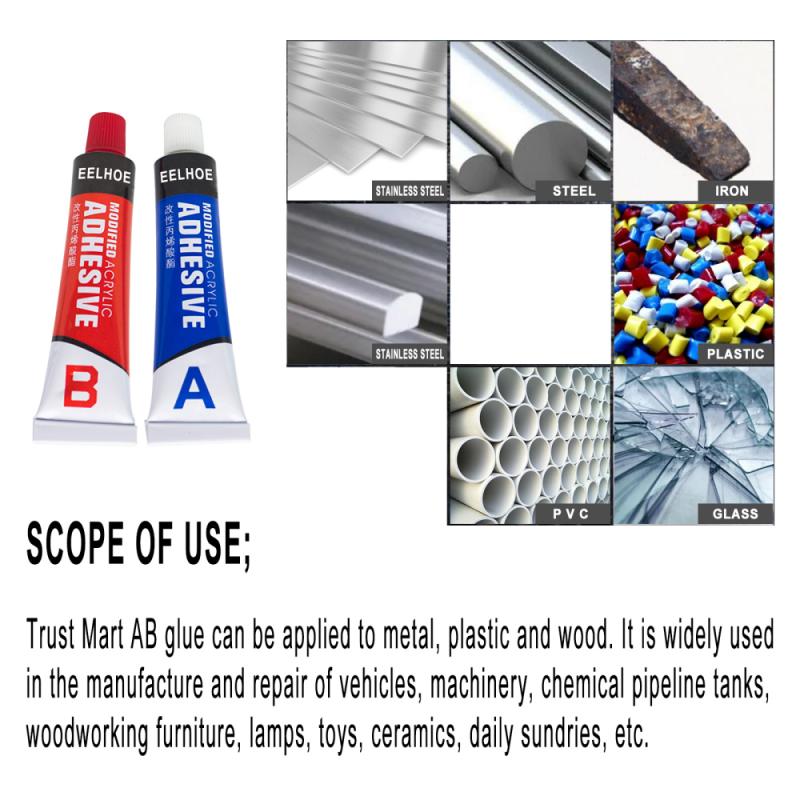 AB Glue Stainless Steel Aluminium Alloy Glass Plastic Wood Ceramic Marble Strong Bonding Sealant Acrylic Structural Adhesive