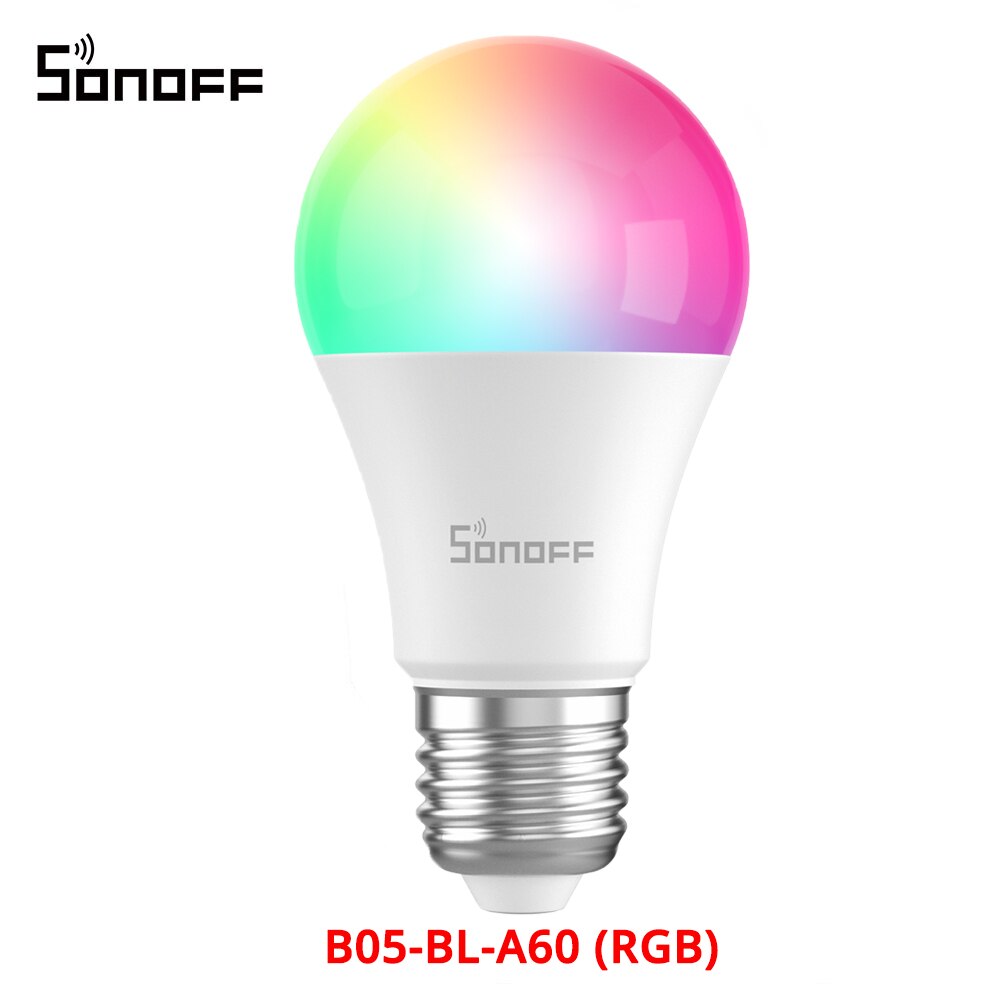Itead sonoff  b02- b -a60/ b05- b -a60 e27 wifi smart led pære 9w 220v-240v dæmpbart lys lampe app/ stemme fjernbetjening: B05- bl -a60