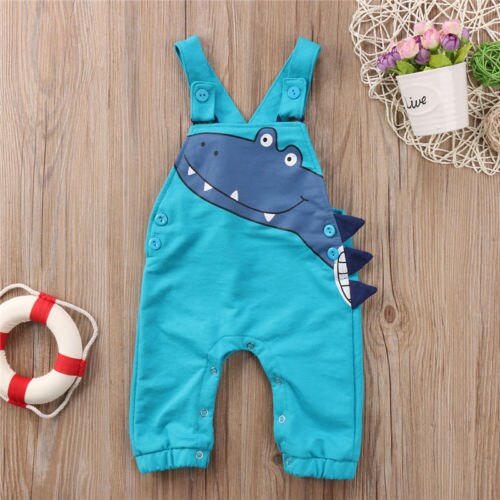 Nuovo Stile Bambini Dinosauro 3D Blu Tuta infantile Del bambino Della Ragazza del Ragazzo Pagliaccetto Della Tuta Della Tuta di proprietà Dei Bambini abiti Abbigliamento 6 M-5 T