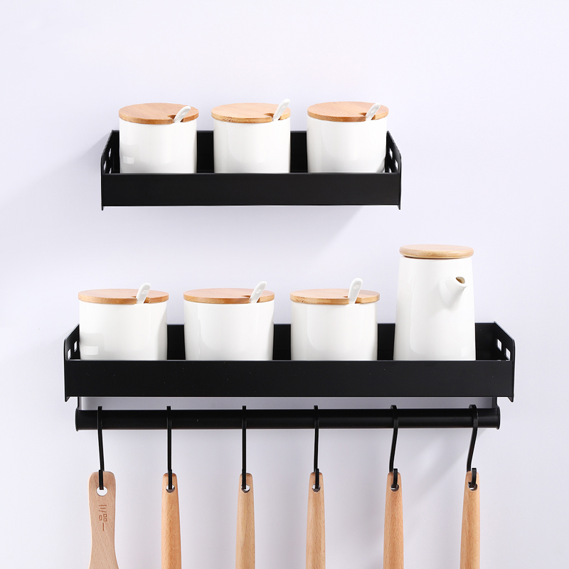 Crochet de rangement pour épices, étagère de cuisine, étagère murale, crochet de rangement pour ustensiles en aluminium, accessoires d&#39;organisation à domicile