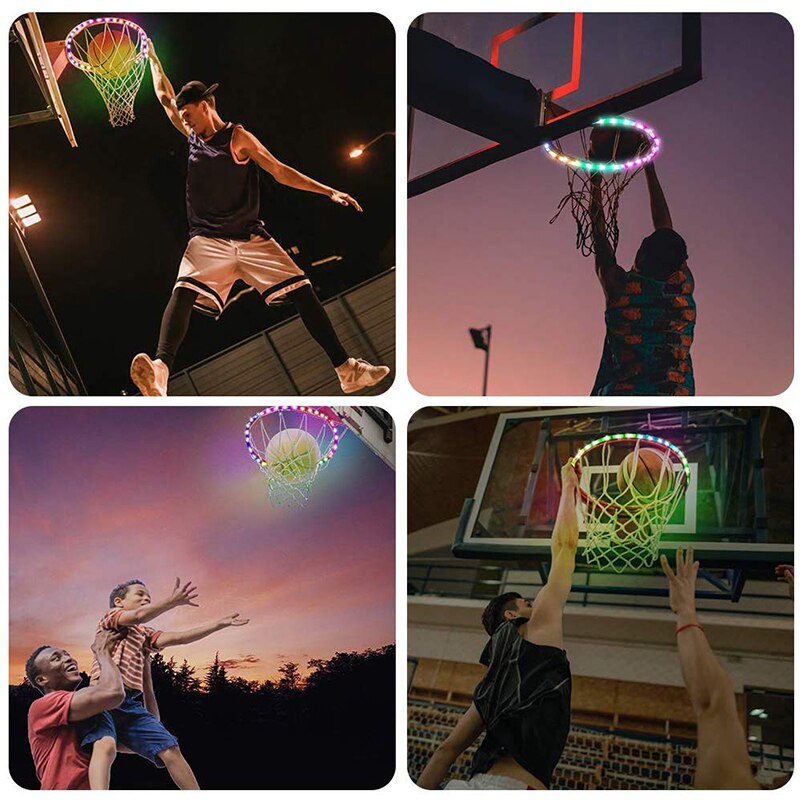 LED Panier Panier De Basket Solaire Bande Lumineuse Panier Cerceau Jante Table Basket-Ball Cerceau Bande Lumineuse Panier De Basket Avec Des Lumières