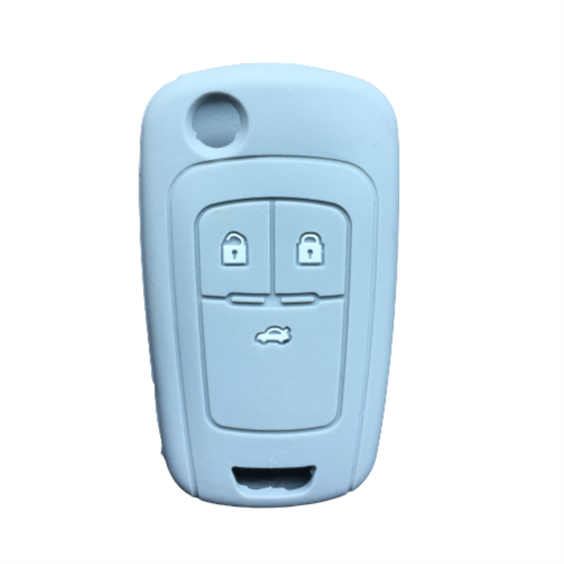 Funda de silicona para llaves de coche, cubierta de mando a distancia para OPEL, VAUXHALL, Astra J, Corsa E, Insignia, Zafira C, Buick Hideo, llave plegable: Grey