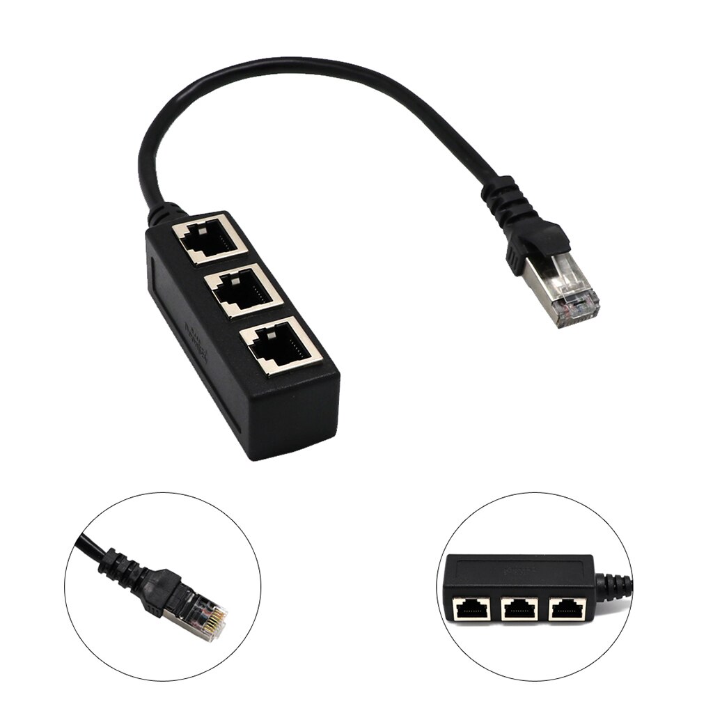 2 Stuks RJ45 Splitter Adapter 1 Tot 3 Vrouwelijke Poort Lan Ethernet Splitter Connector Adapter Netwerk Kabel Splitter