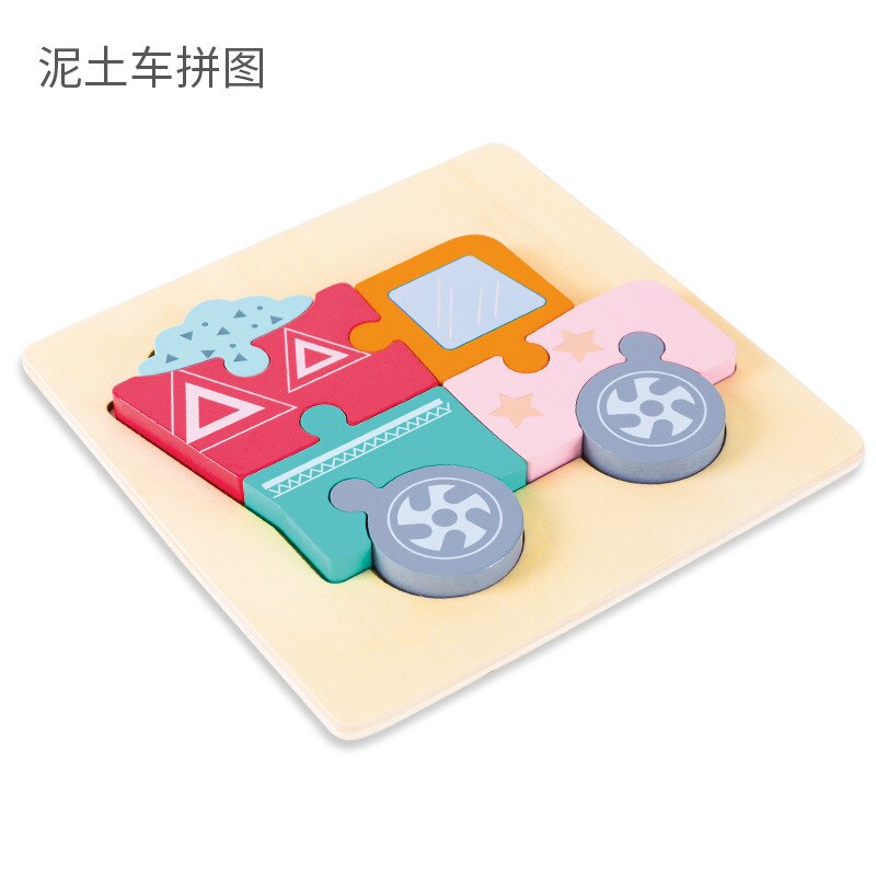 Baby Spielzeug Holz 3D Puzzle Cartoon Tier Eule Elegante Intelligenz Kinder Pädagogisches Kinder Tangram Formen Lernen Jigsaw: soil car