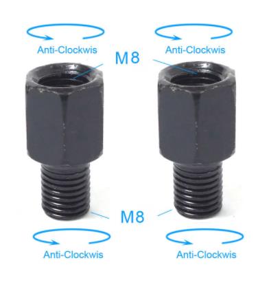 Paar Zwarte Motorfiets Spiegel Adapters M10 10Mm M8 8Mm Achteruitkijkspiegel Spiegels Conversie Bolt Rechtsom Anti-Klok Rechts links Draad: Paars